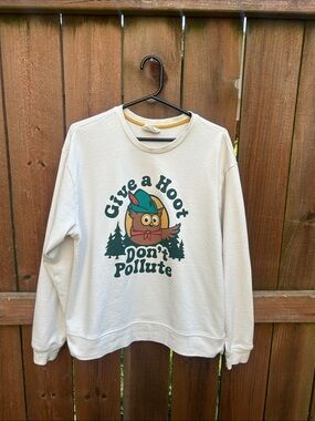 The Landmark Project Owl Graphic Sweatshirt - Cream Size Medium